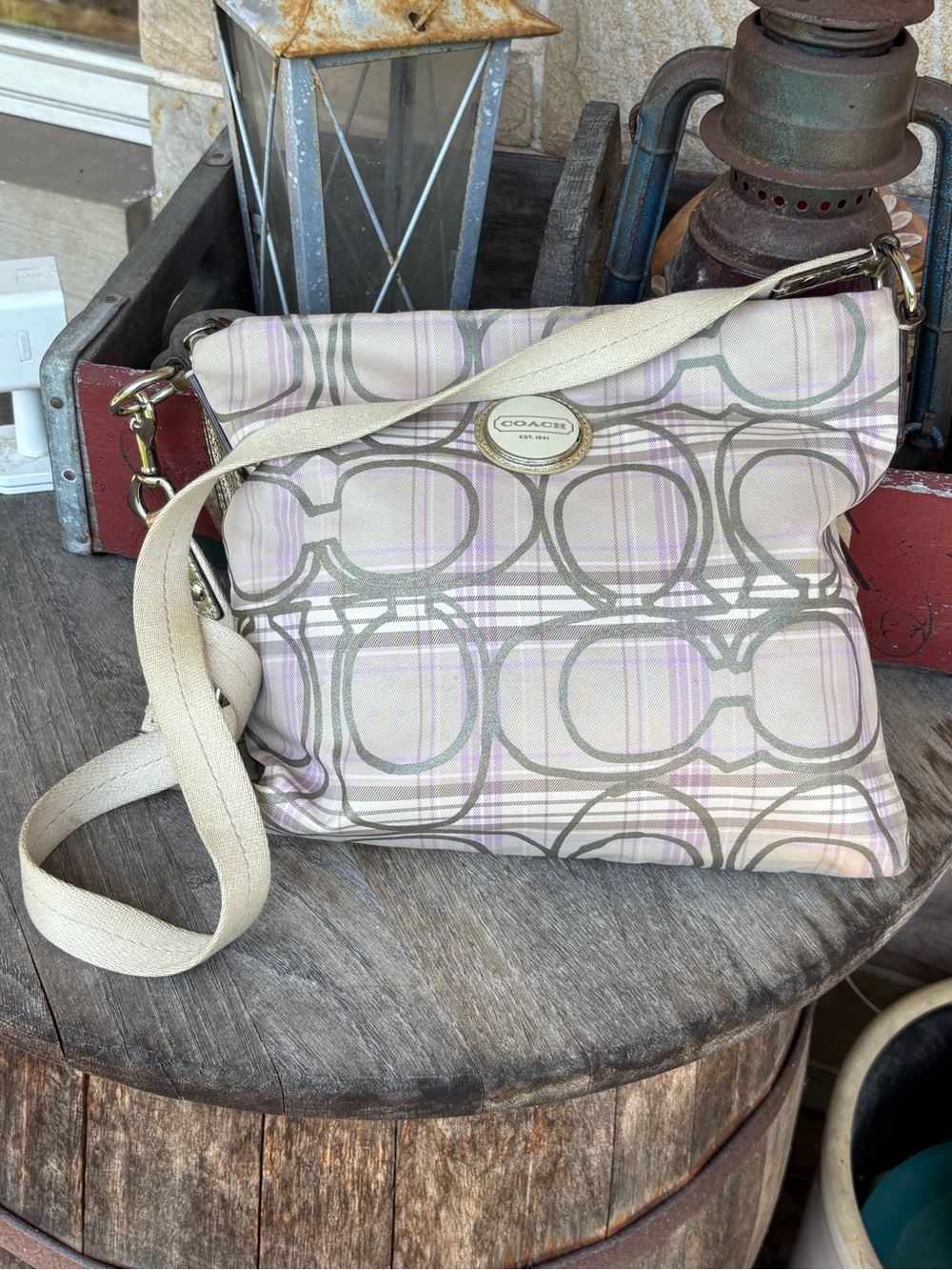 COACH Poppy Signature Tartan Plaid Crossbody Bag